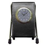 Blue Black Snake Pattern Pen Holder Desk Clock
