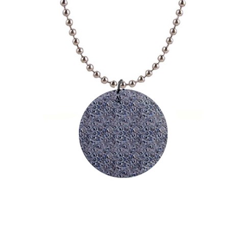 Blue Black Snake Pattern 1  Button Necklace from ArtsNow.com Front