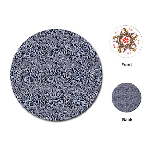 Blue Black Snake Pattern Playing Cards Single Design (Round) from ArtsNow.com Front
