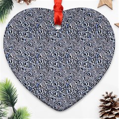 Blue Black Snake Pattern Heart Ornament (Two Sides) from ArtsNow.com Back
