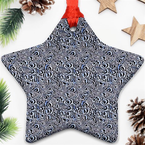 Blue Black Snake Pattern Star Ornament (Two Sides) from ArtsNow.com Front