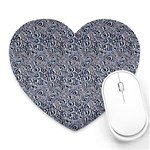 Blue Black Snake Pattern Heart Mousepad