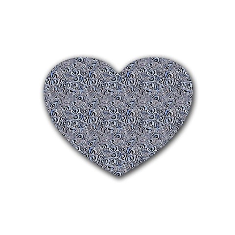Blue Black Snake Pattern Rubber Coaster (Heart) from ArtsNow.com Front