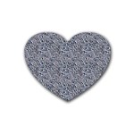 Blue Black Snake Pattern Rubber Heart Coaster (4 pack)