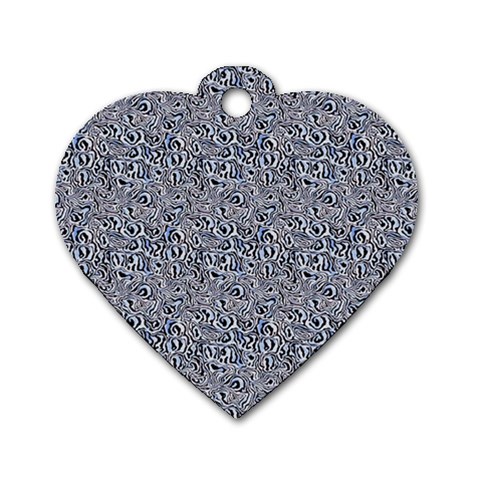 Blue Black Snake Pattern Dog Tag Heart (One Side) from ArtsNow.com Front