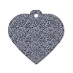 Blue Black Snake Pattern Dog Tag Heart (Two Sides)