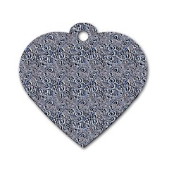 Blue Black Snake Pattern Dog Tag Heart (Two Sides) from ArtsNow.com Back