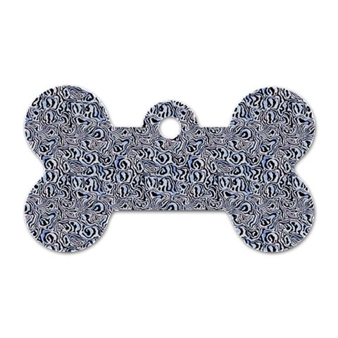 Blue Black Snake Pattern Dog Tag Bone (Two Sides) from ArtsNow.com Front