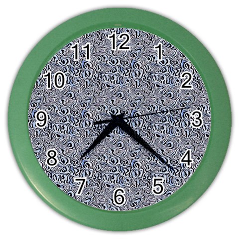 Blue Black Snake Pattern Color Wall Clock from ArtsNow.com Front