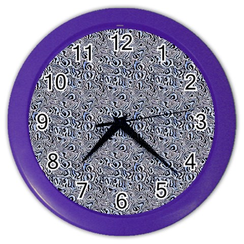Blue Black Snake Pattern Color Wall Clock from ArtsNow.com Front
