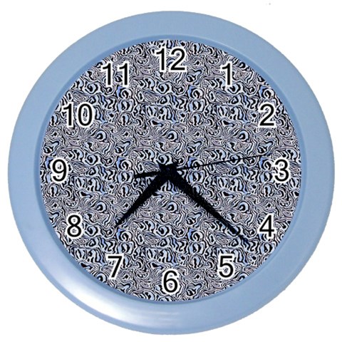 Blue Black Snake Pattern Color Wall Clock from ArtsNow.com Front