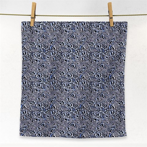 Blue Black Snake Pattern Face Towel from ArtsNow.com Front