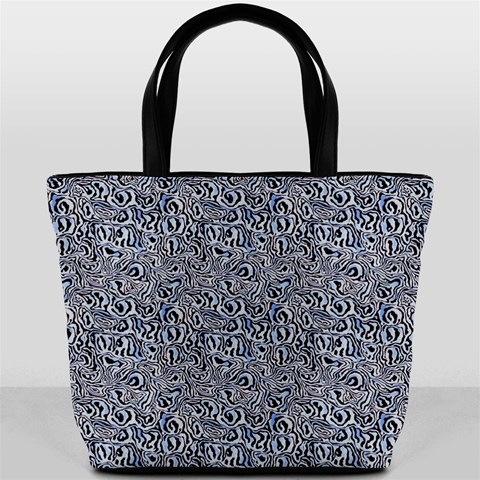 Blue Black Snake Pattern Bucket Bag from ArtsNow.com Front