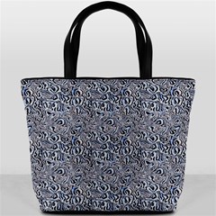 Blue Black Snake Pattern Bucket Bag from ArtsNow.com Front