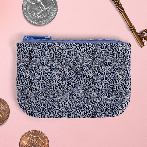 Blue Black Snake Pattern Mini Coin Purse from ArtsNow.com Front