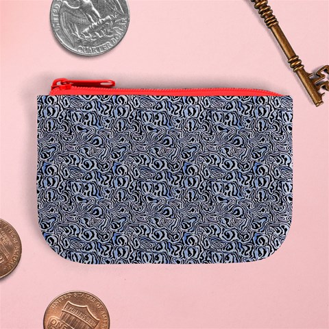 Blue Black Snake Pattern Mini Coin Purse from ArtsNow.com Front