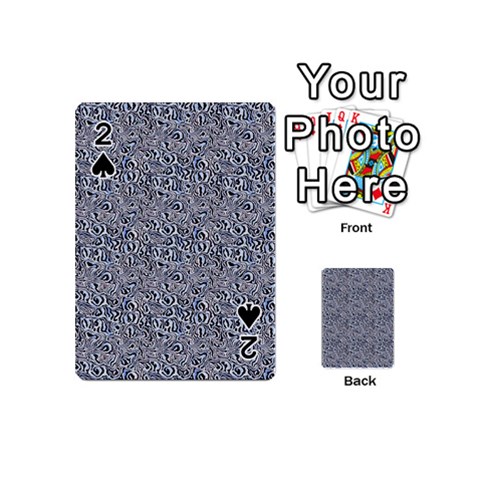 Blue Black Snake Pattern Playing Cards 54 Designs (Mini) from ArtsNow.com Front - Spade2