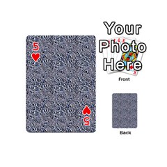 Blue Black Snake Pattern Playing Cards 54 Designs (Mini) from ArtsNow.com Front - Heart5