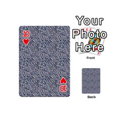 Blue Black Snake Pattern Playing Cards 54 Designs (Mini) from ArtsNow.com Front - Heart10