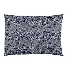 Blue Black Snake Pattern Pillow Case (Two Sides) from ArtsNow.com Back