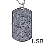 Blue Black Snake Pattern Dog Tag USB Flash (One Side)