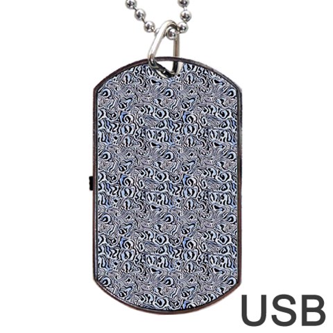 Blue Black Snake Pattern Dog Tag USB Flash (Two Sides) from ArtsNow.com Front