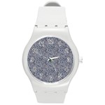 Blue Black Snake Pattern Round Plastic Sport Watch (M)