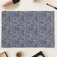 Blue Black Snake Pattern Cosmetic Bag (XXL) from ArtsNow.com Front