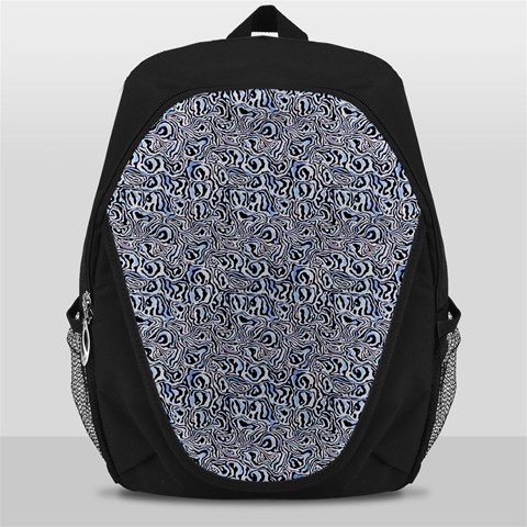 Blue Black Snake Pattern Backpack Bag from ArtsNow.com Front
