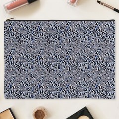 Blue Black Snake Pattern Cosmetic Bag (XXXL) from ArtsNow.com Front