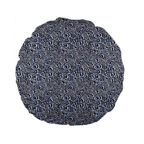 Blue Black Snake Pattern Standard 15  Premium Round Cushions from ArtsNow.com Back