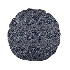 Blue Black Snake Pattern Standard 15  Premium Round Cushions from ArtsNow.com Back