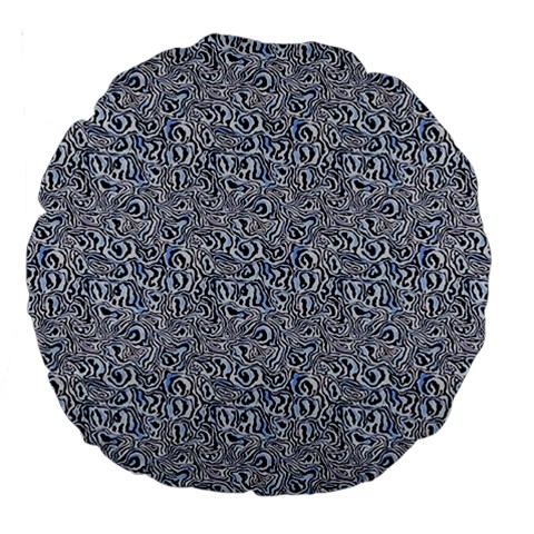 Blue Black Snake Pattern Large 18  Premium Round Cushions from ArtsNow.com Front