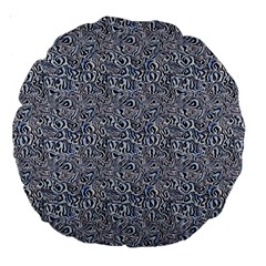 Blue Black Snake Pattern Large 18  Premium Round Cushions from ArtsNow.com Back