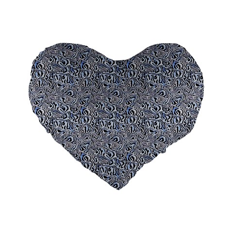 Blue Black Snake Pattern Standard 16  Premium Heart Shape Cushions from ArtsNow.com Front