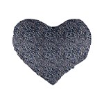 Blue Black Snake Pattern Standard 16  Premium Heart Shape Cushions