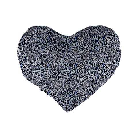 Blue Black Snake Pattern Standard 16  Premium Heart Shape Cushions from ArtsNow.com Back