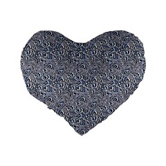 Blue Black Snake Pattern Standard 16  Premium Heart Shape Cushions from ArtsNow.com Back