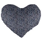 Blue Black Snake Pattern Large 19  Premium Heart Shape Cushions