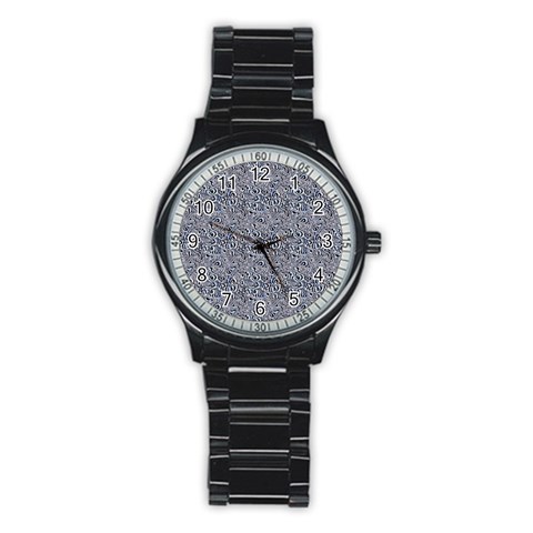 Blue Black Snake Pattern Stainless Steel Round Watch from ArtsNow.com Front