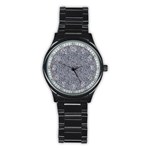 Blue Black Snake Pattern Stainless Steel Round Watch