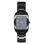 Blue Black Snake Pattern Stainless Steel Barrel Watch