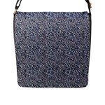 Blue Black Snake Pattern Flap Closure Messenger Bag (L)