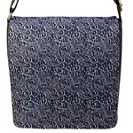 Blue Black Snake Pattern Flap Closure Messenger Bag (S)