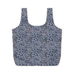 Blue Black Snake Pattern Full Print Recycle Bag (M) from ArtsNow.com Back