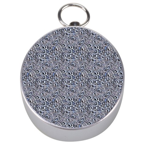 Blue Black Snake Pattern Silver Compasses from ArtsNow.com Front