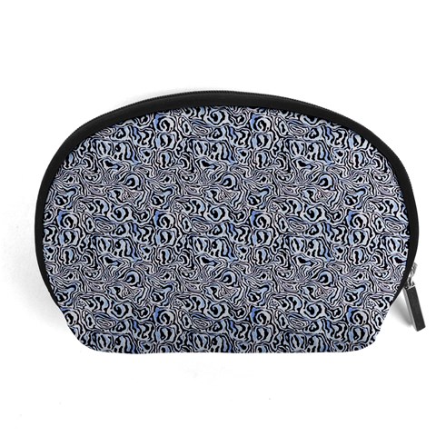 Blue Black Snake Pattern Accessory Pouch (Large) from ArtsNow.com Front