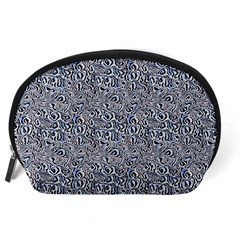 Blue Black Snake Pattern Accessory Pouch (Large) from ArtsNow.com Back