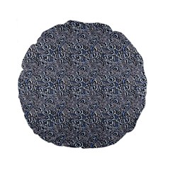 Blue Black Snake Pattern Standard 15  Premium Flano Round Cushions from ArtsNow.com Back