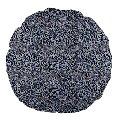 Blue Black Snake Pattern Large 18  Premium Flano Round Cushions from ArtsNow.com Front